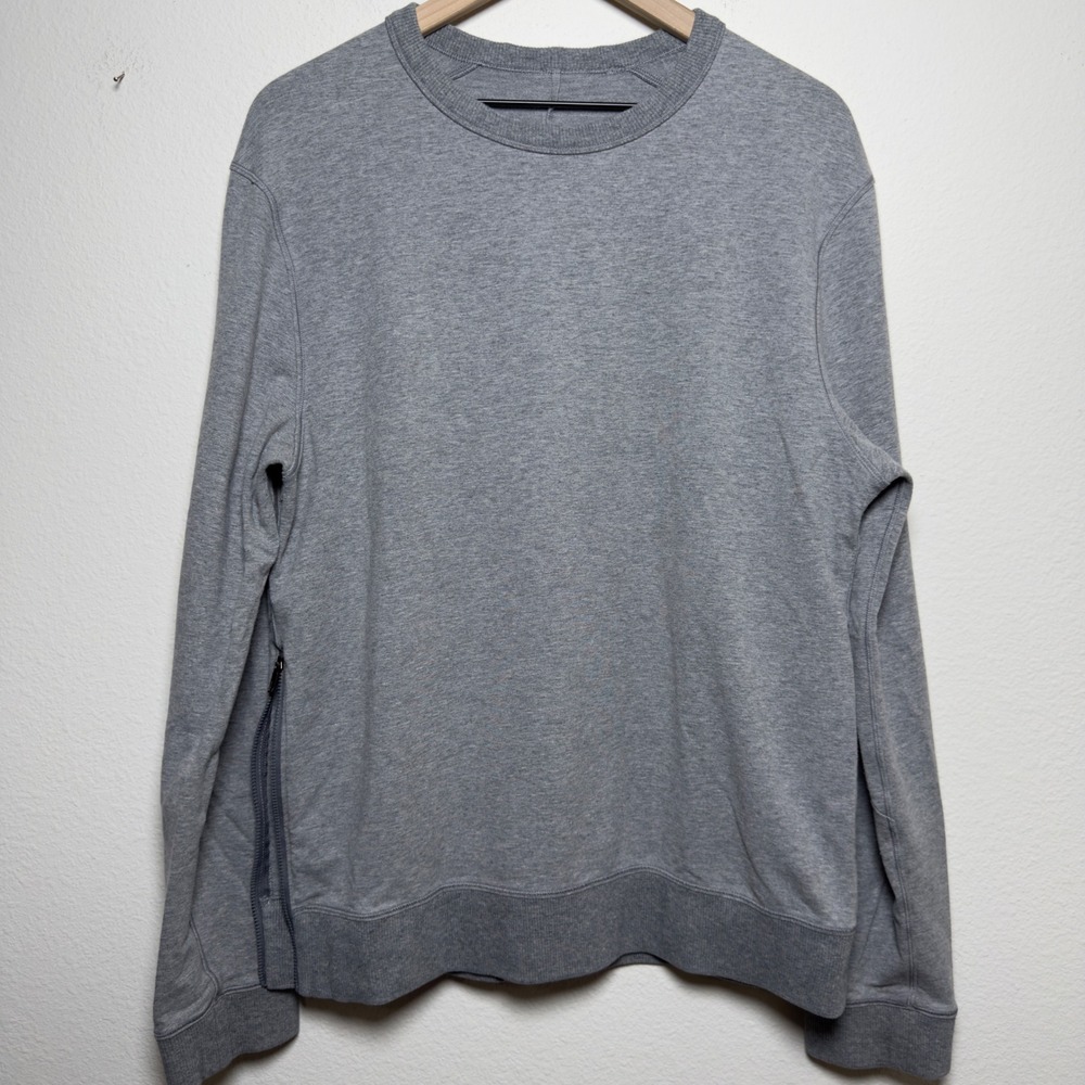 Lululemon Women Sweatshirt XL Gray Side Zip Pullover Crewneck